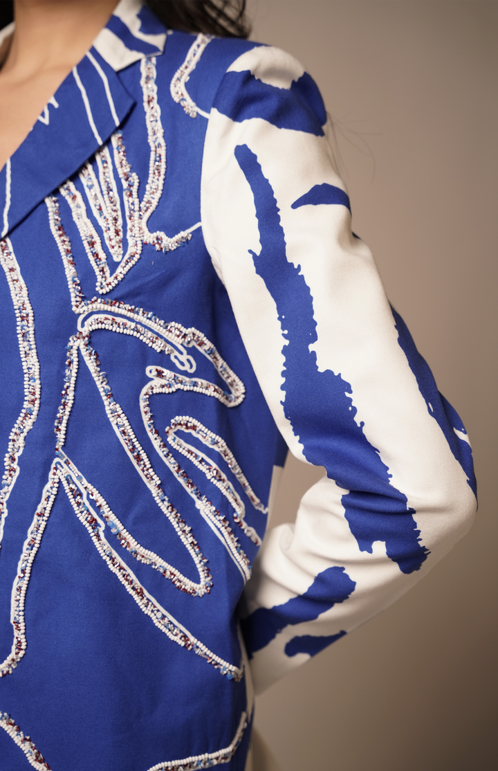 Cora-Cari Embroidered Blazer: SAMPLE SALE