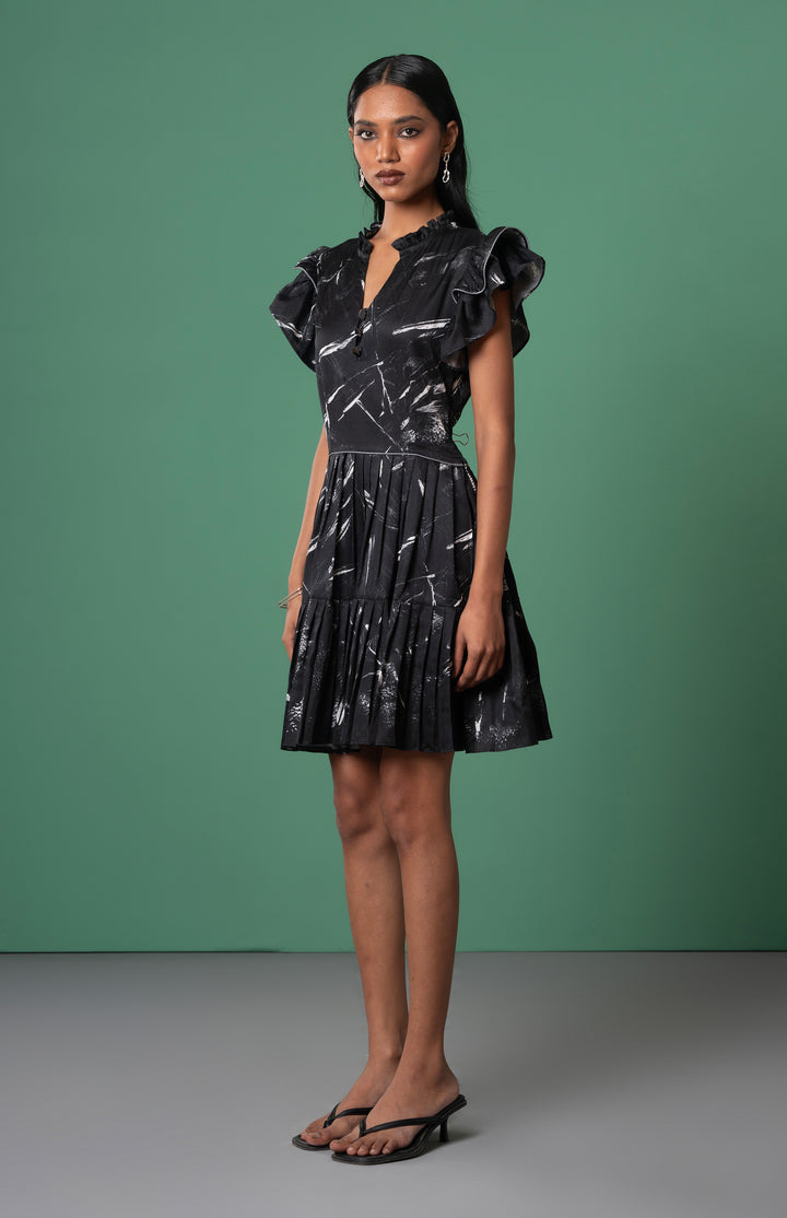 Onyx Ruffled Dress: SAMPLE SALE