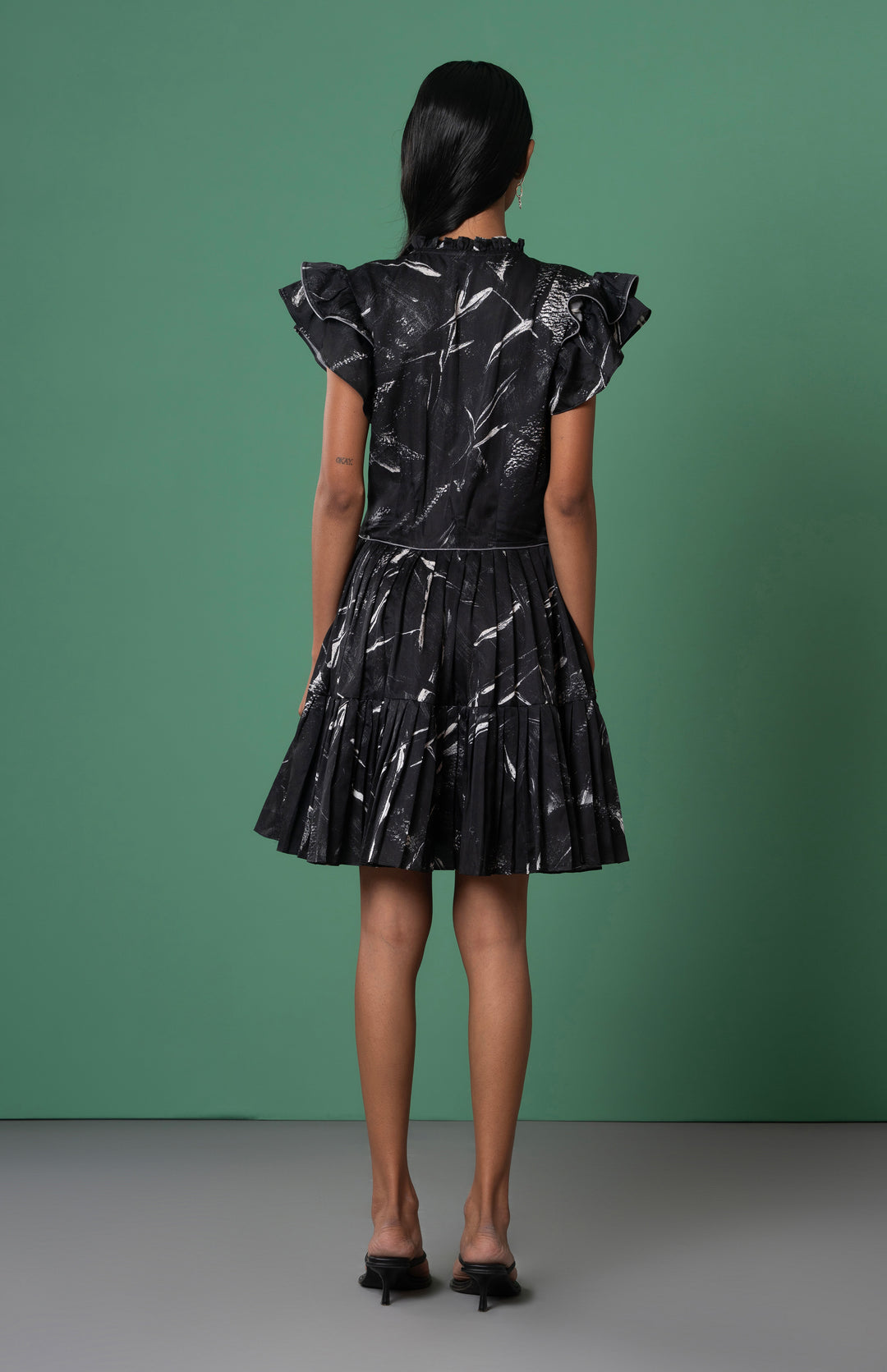 Onyx Ruffled Dress: SAMPLE SALE
