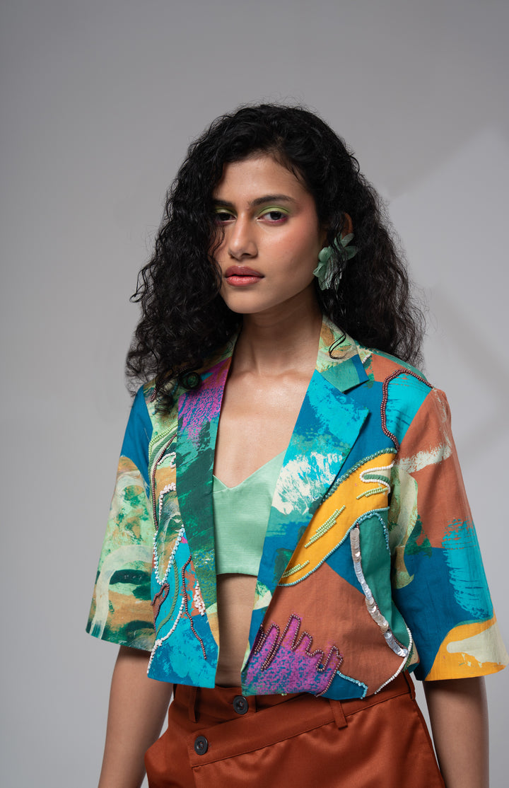 Bay Cropped Jacket Set w/ Bustier: SAMPLE SALE