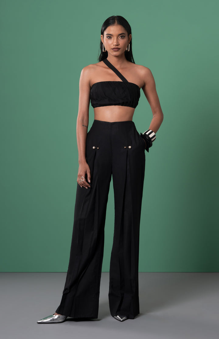 Kuro Pleated Bralette Set