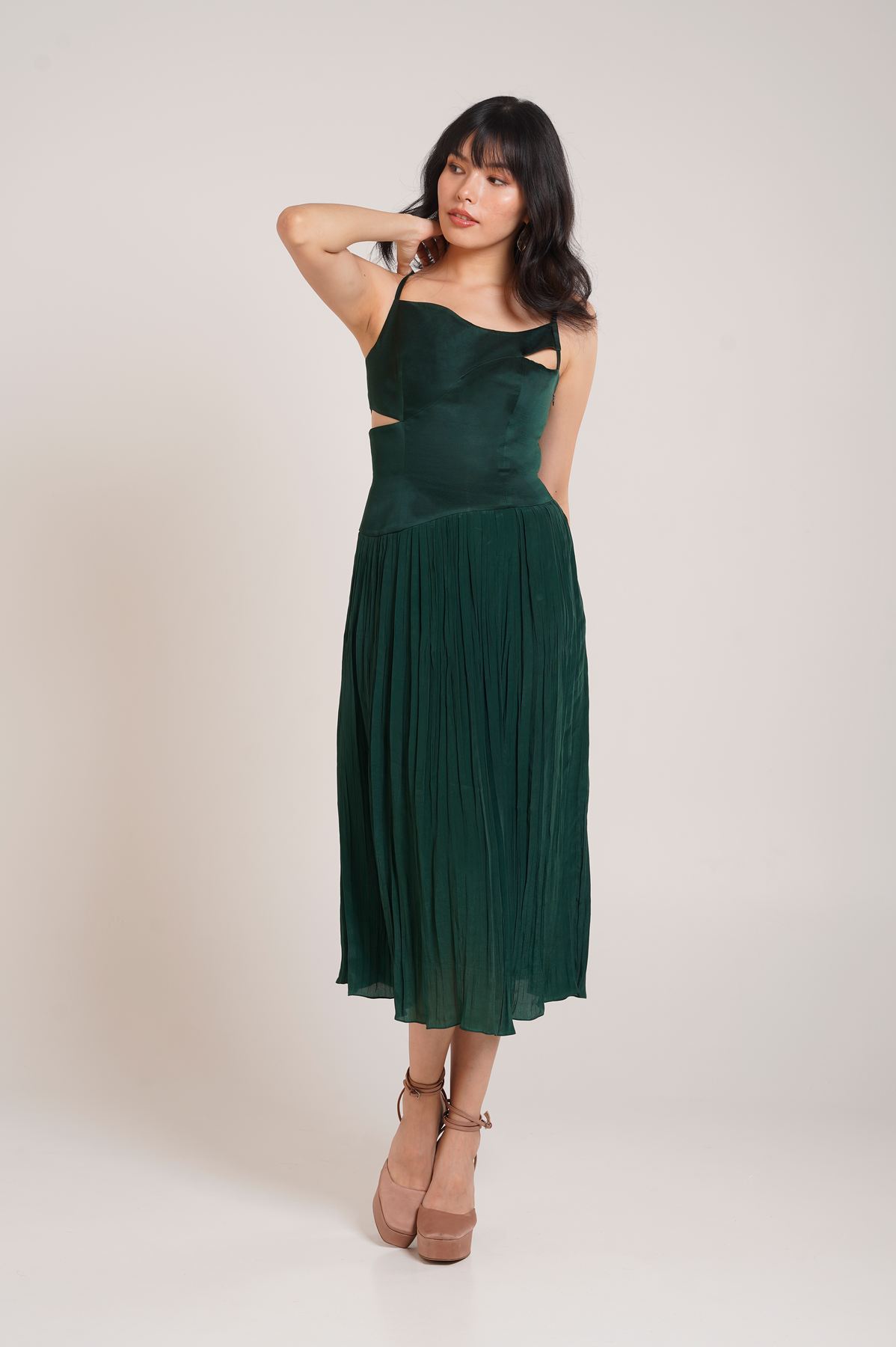 waist cut out dress india Pink Cut Out Maxi Dress