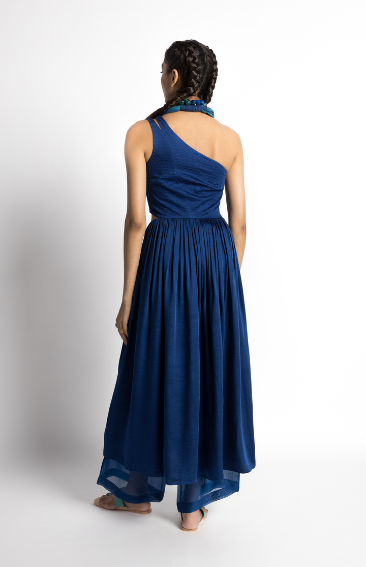 Sapphire One Shoulder Dress