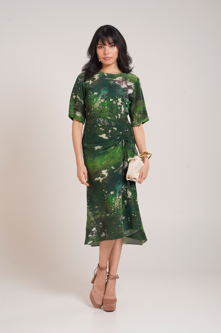 Sage Ruched Dress