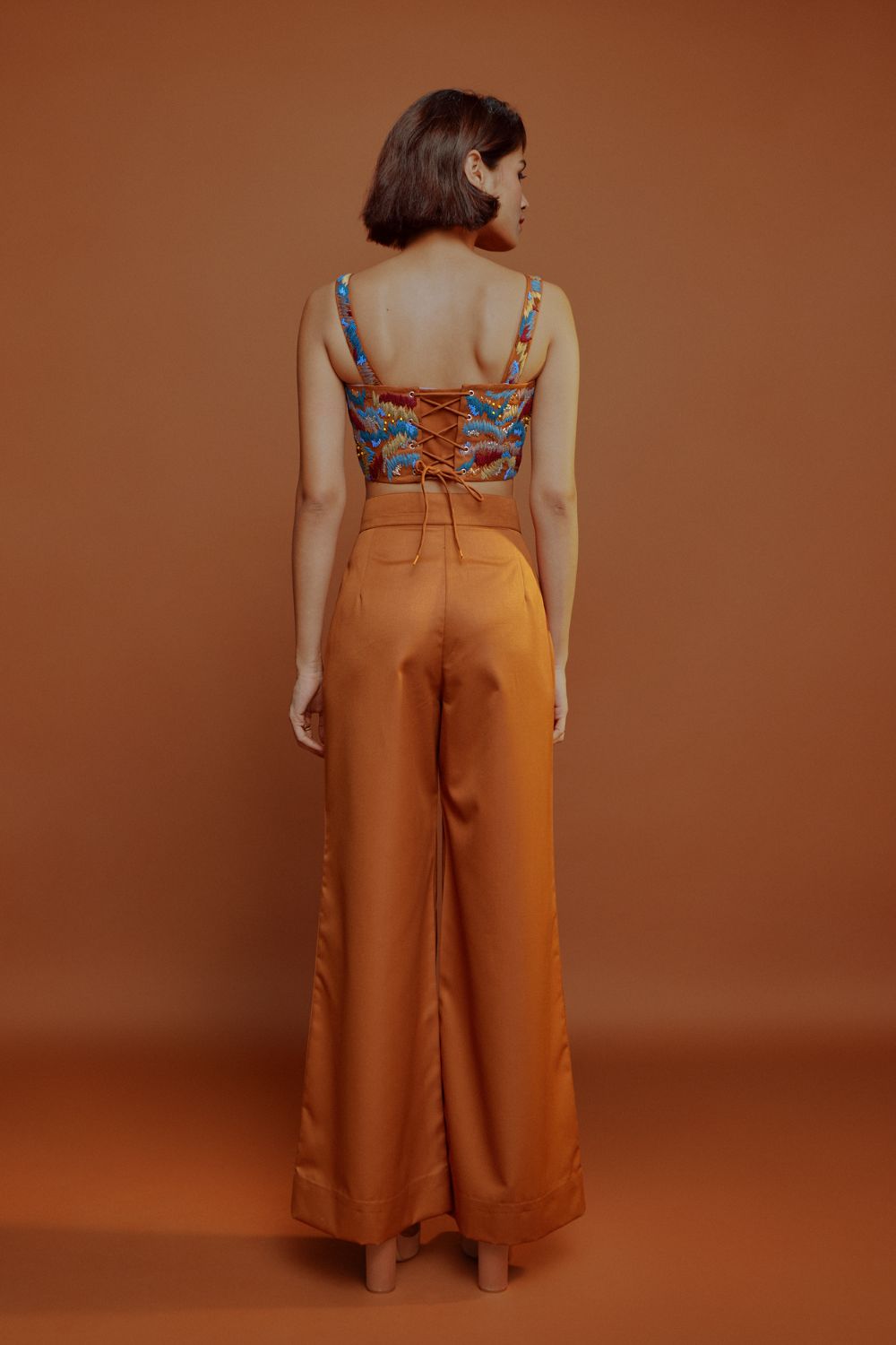 Rust Embroidered Corset